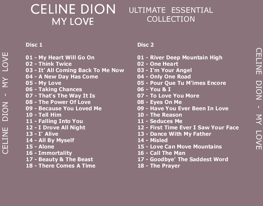 Celine Dion  My Love Ultimate Collection : Back